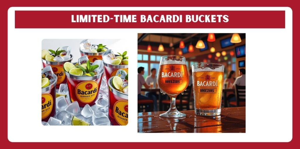 applebees bacardi buckets